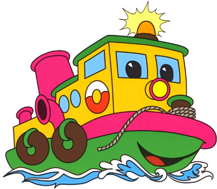 Colorful Animated Tugboat Cartoon