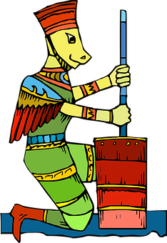 Colorful Anubis Cartoon Illustration