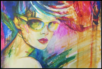 Colorful Artistic Portraitwith Sunglasses