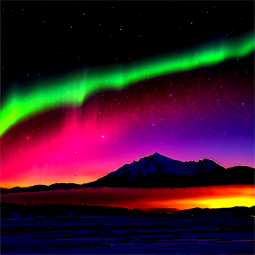 Colorful Aurora Over Mountains Png 40