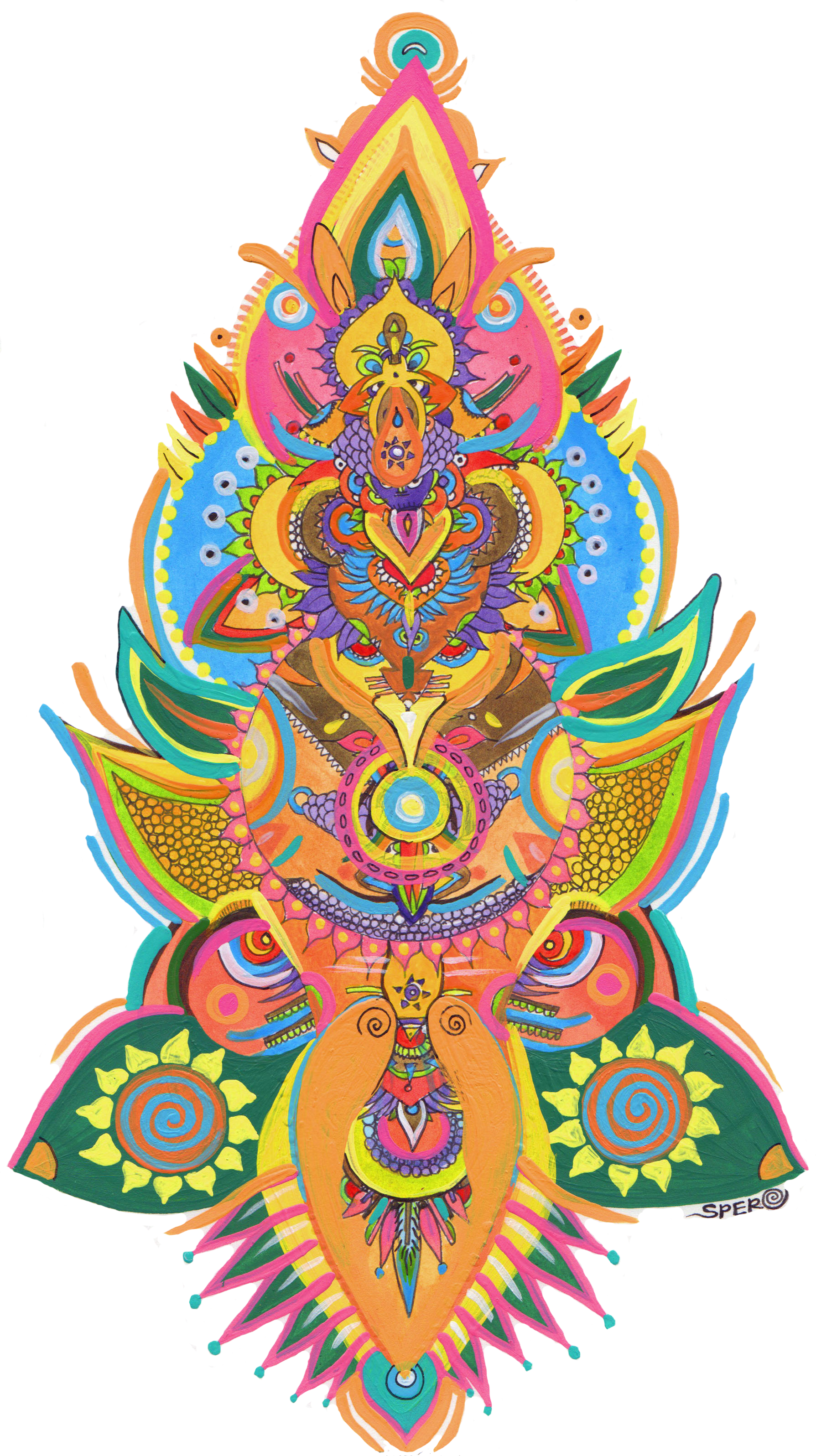 Colorful Aztec Warrior Artwork