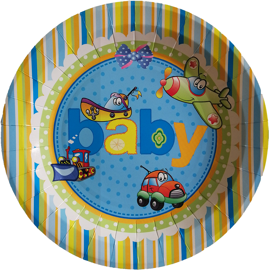 Colorful Baby Themed Paper Plate