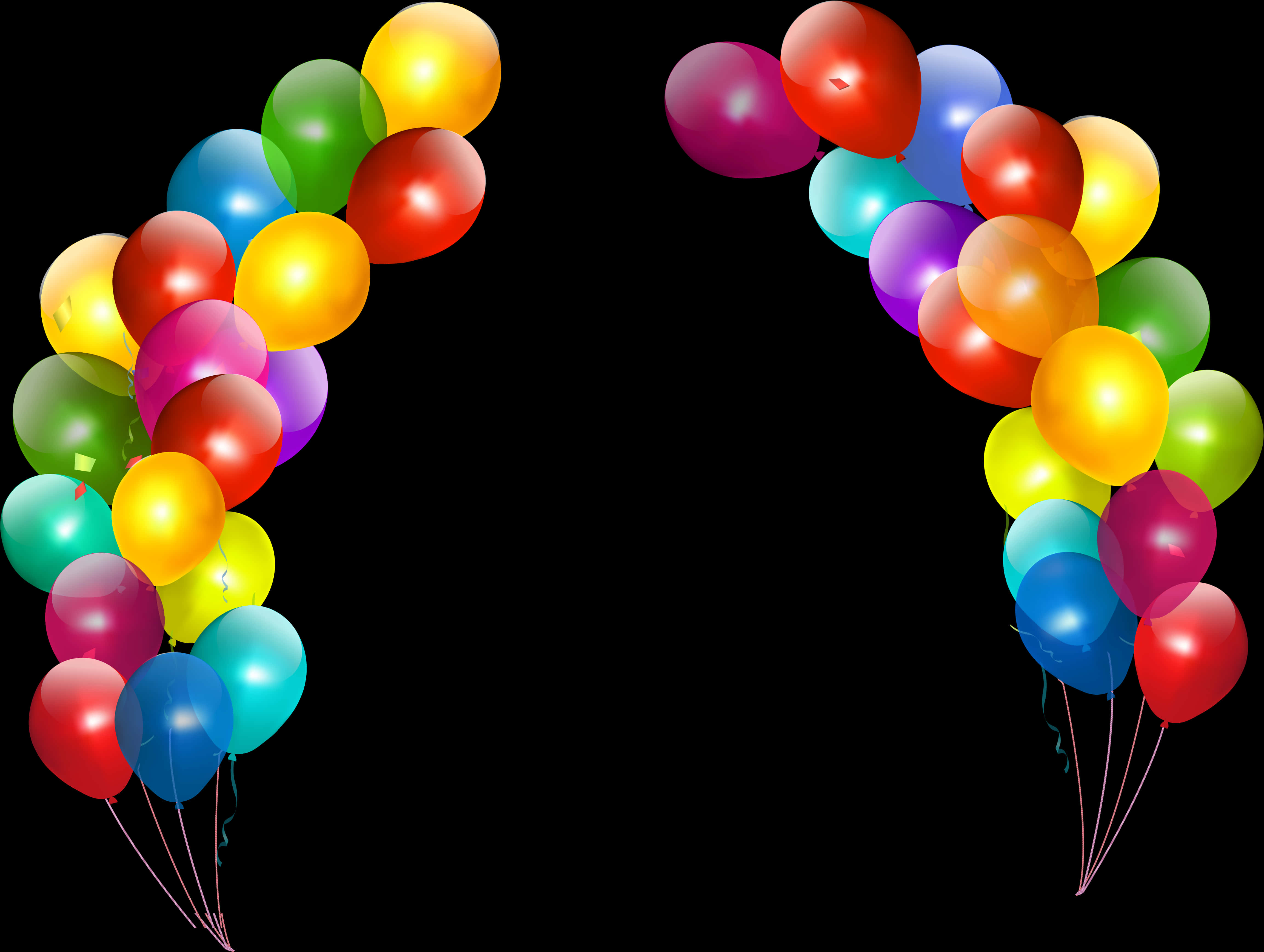 Colorful Balloons Transparent Background