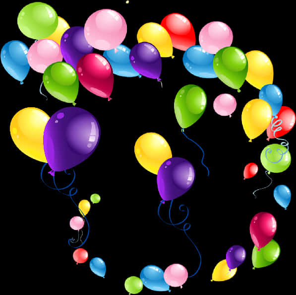 Colorful Balloons Transparent Background