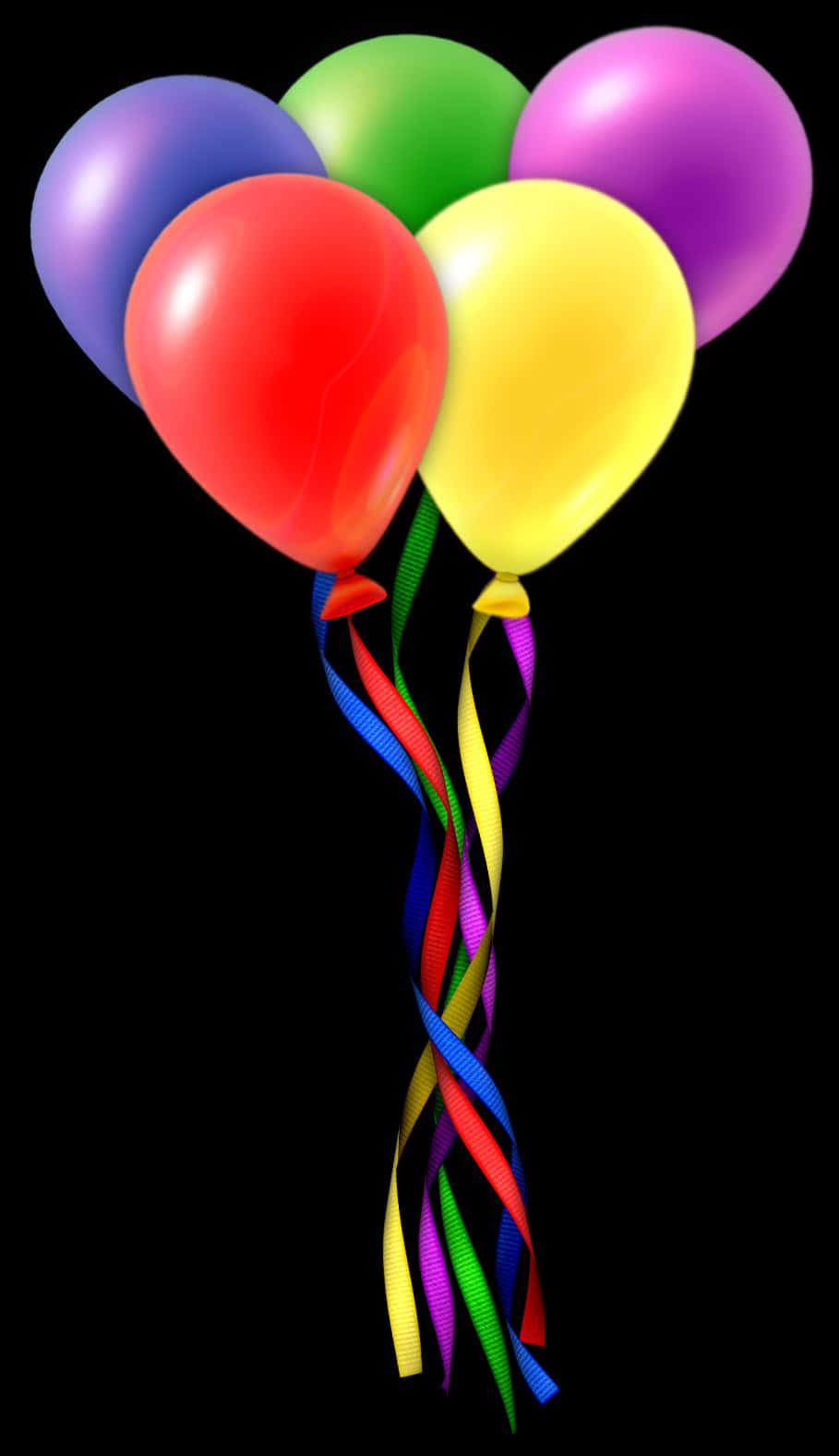 Colorful Balloonswith Ribbons