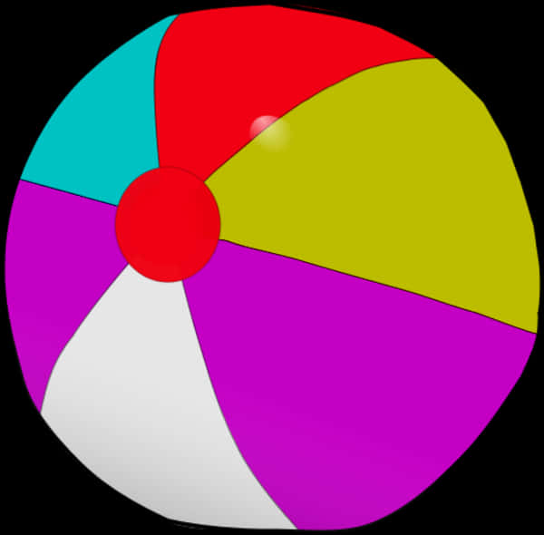 Colorful Beach Ball Black Background