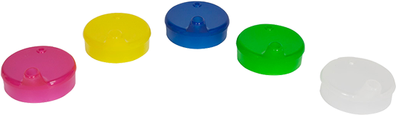 Colorful Beaker Lids Array