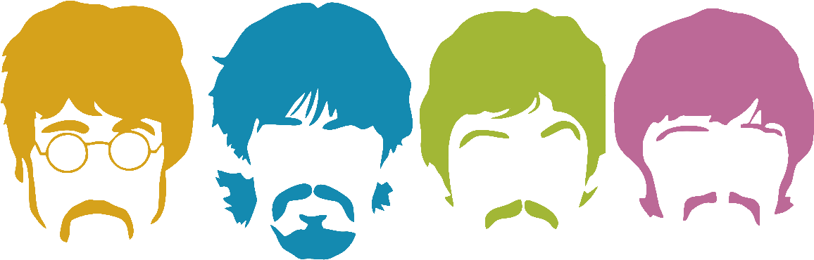 Colorful Beatles Silhouettes