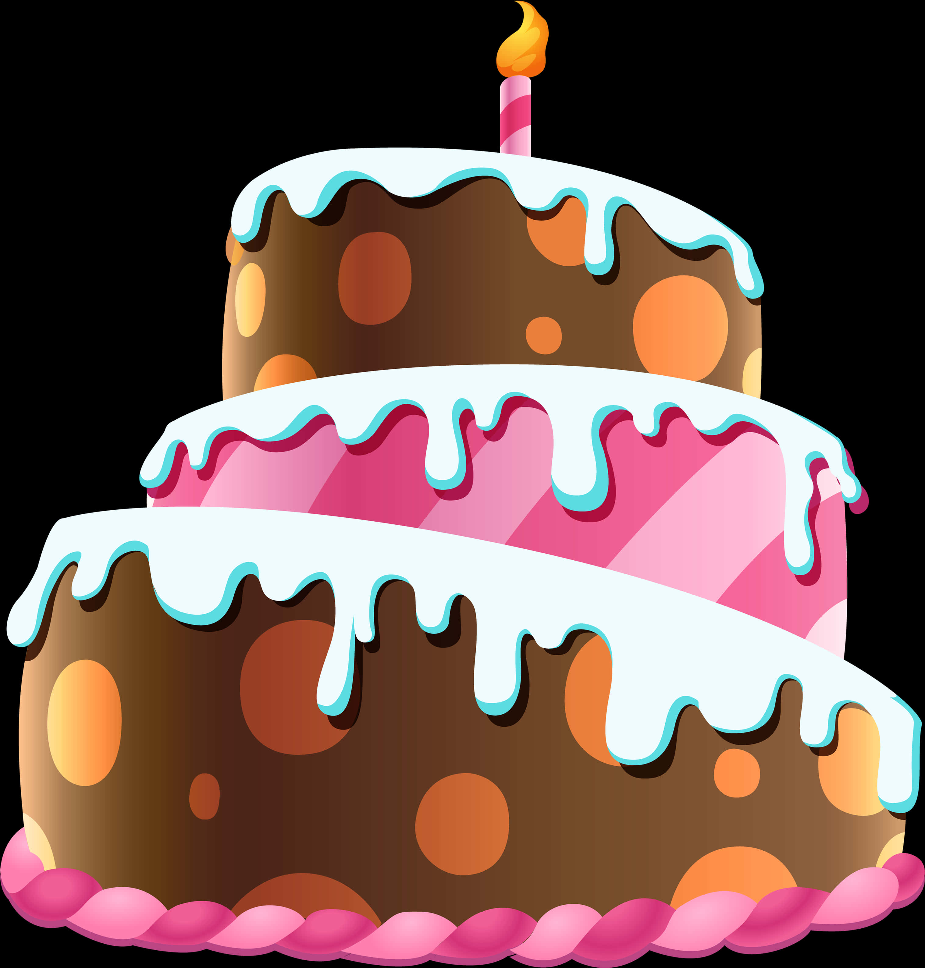 Colorful Birthday Cake Illustration