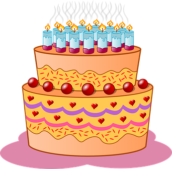 Colorful Birthday Cake Illustration