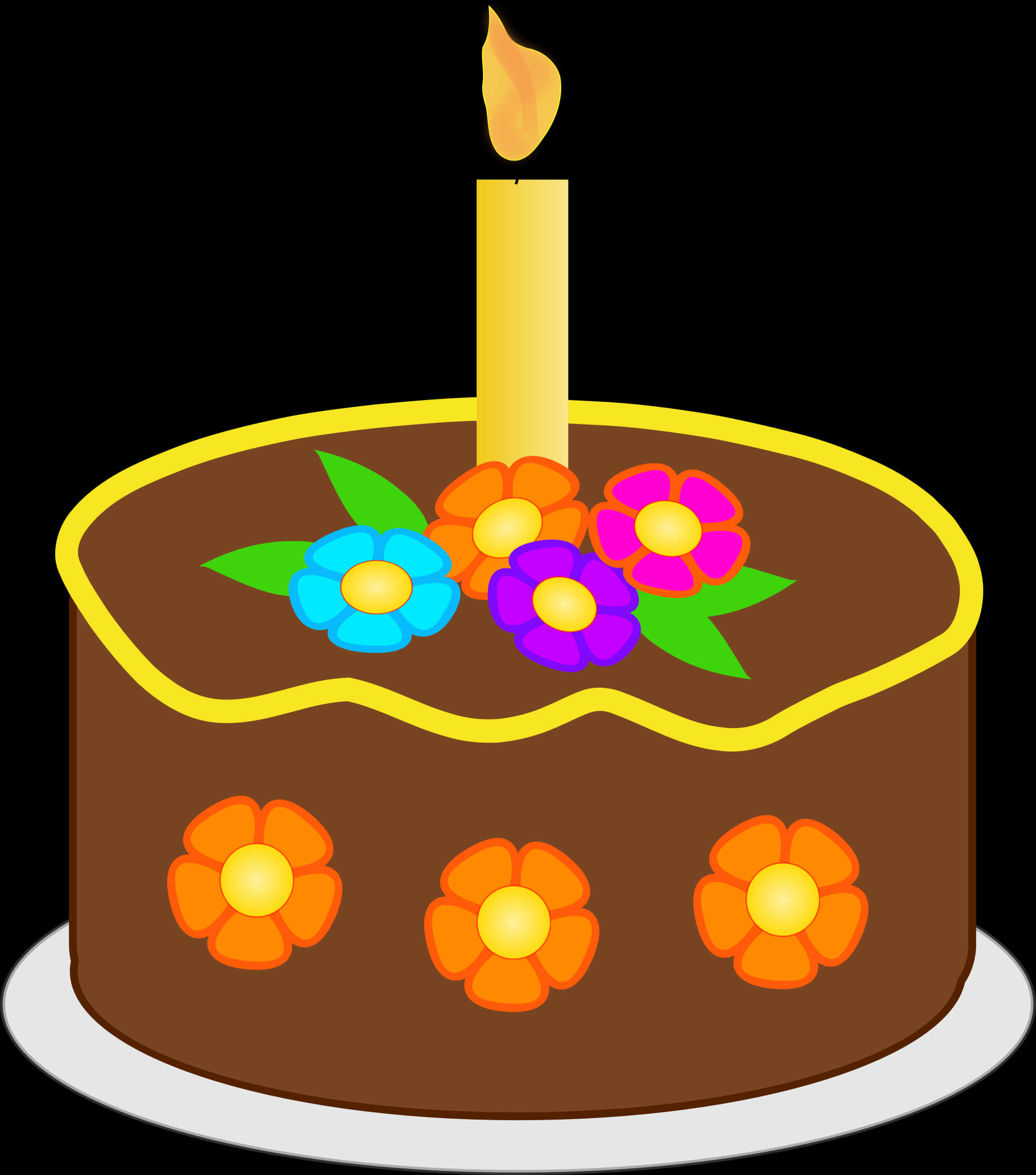 Colorful Birthday Cake Vector