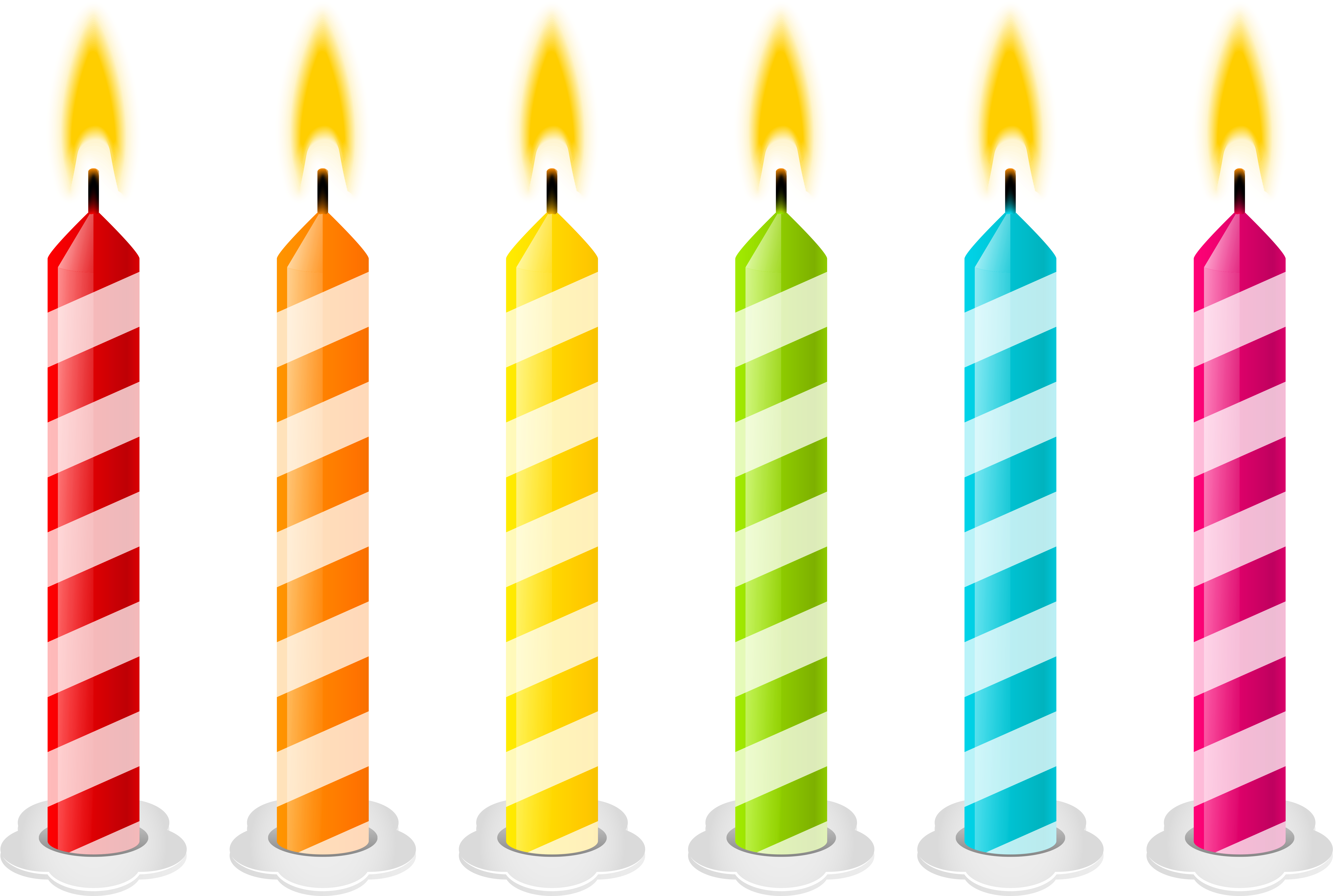 Colorful Birthday Candles Lit