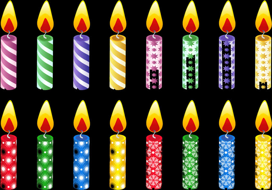 Colorful Birthday Candles Vector