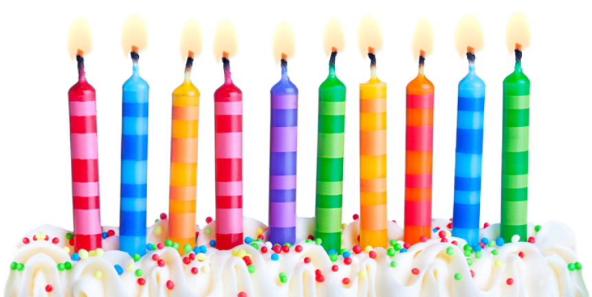 Colorful Birthday Candleson Cake