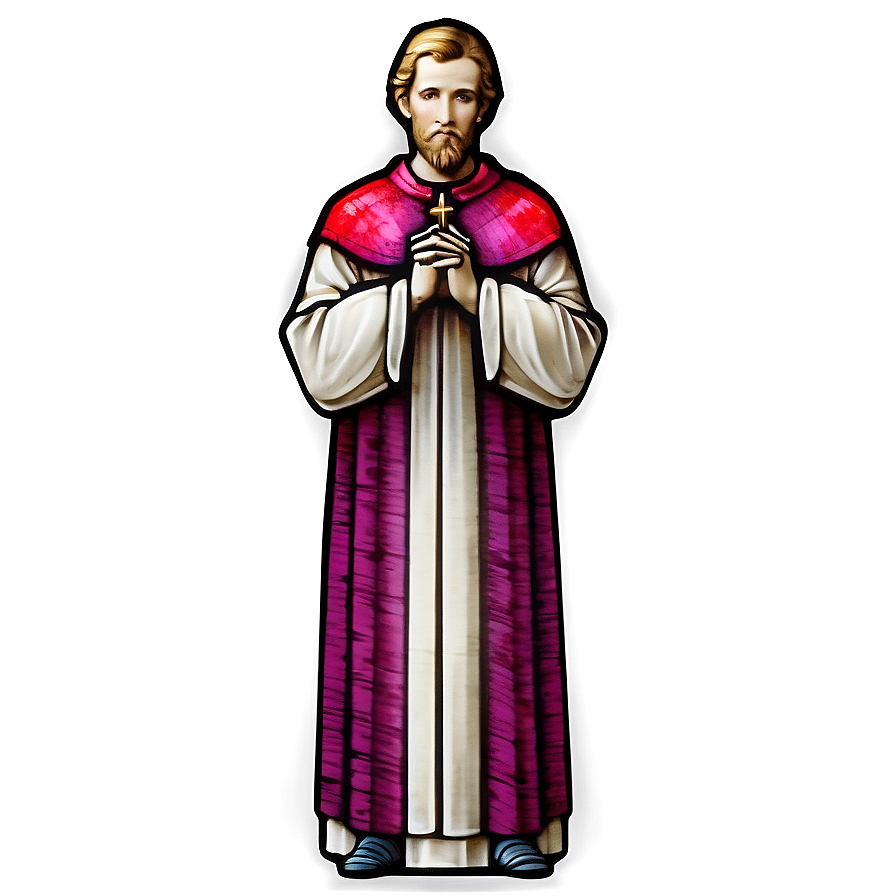 Colorful Bishop Stained Glass Png Nyr82