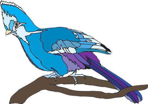 Colorful Blue Bird Illustration