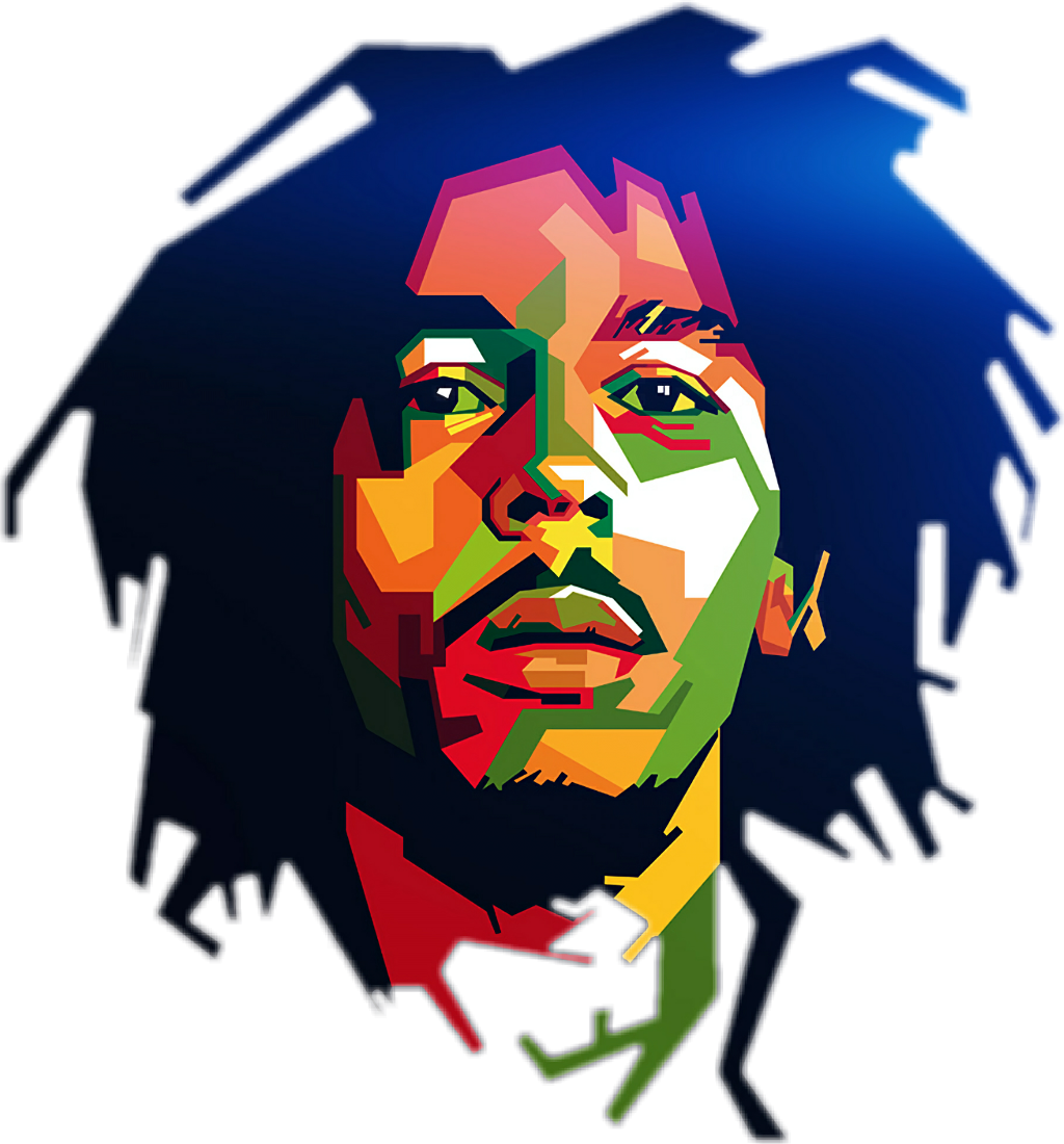 Colorful Bob Marley Vector Portrait