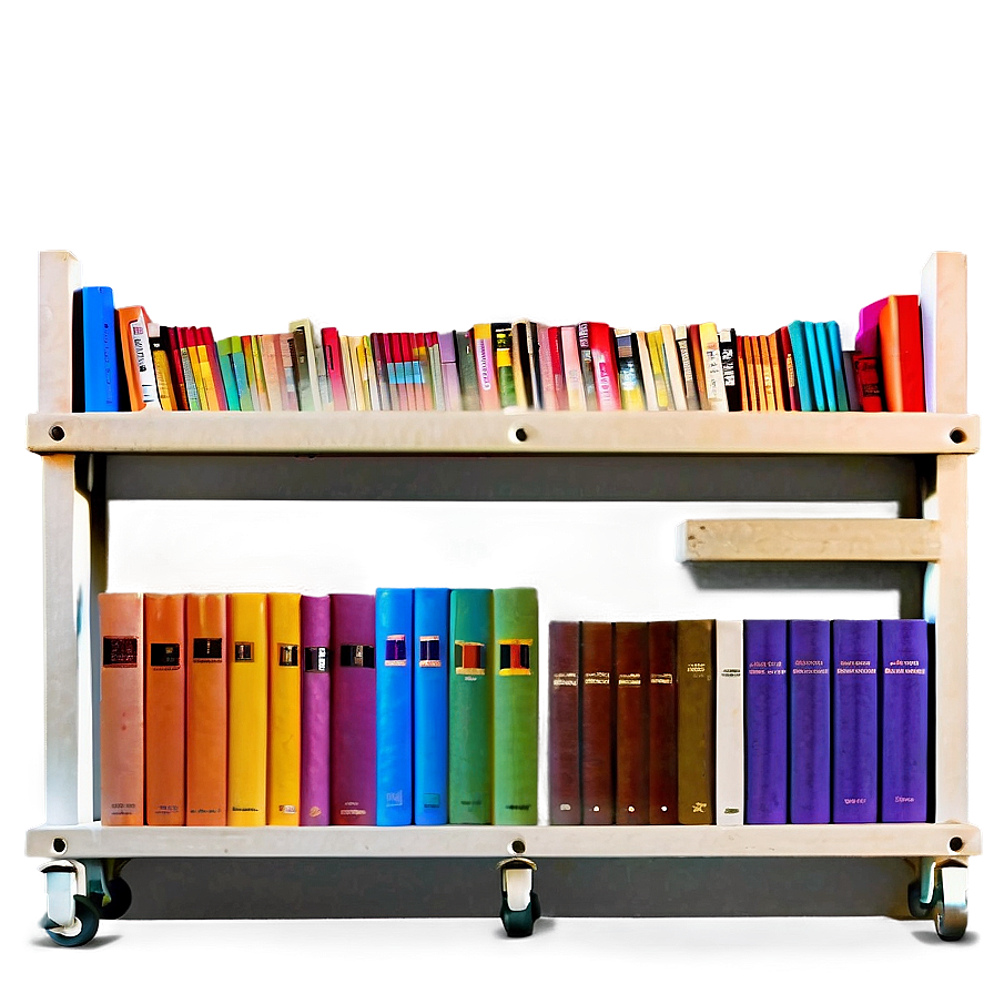 Colorful Books On Shelf Png 26