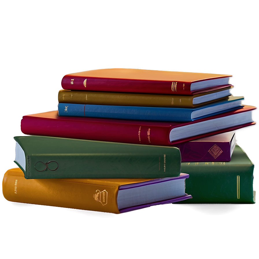 Colorful Books Stack Png 05252024