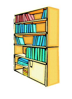 Colorful Bookshelf Illustration