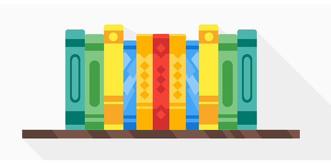 Colorful Bookson Shelf Vector Illustration