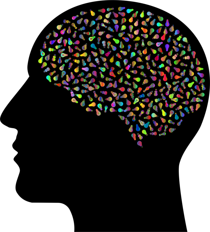 Colorful Brain Silhouette