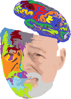 Colorful Brain Silhouette Portrait