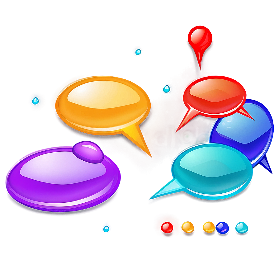 Colorful Bubble Chat Set Png 81