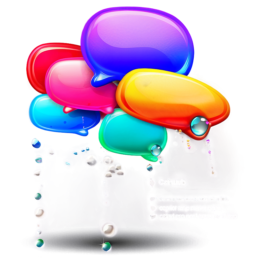 Colorful Bubble Chat Set Png Eom