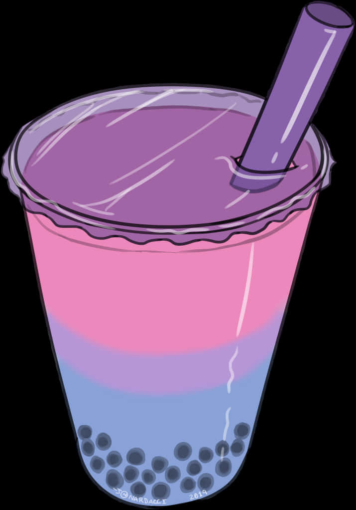 Colorful Bubble Tea Illustration