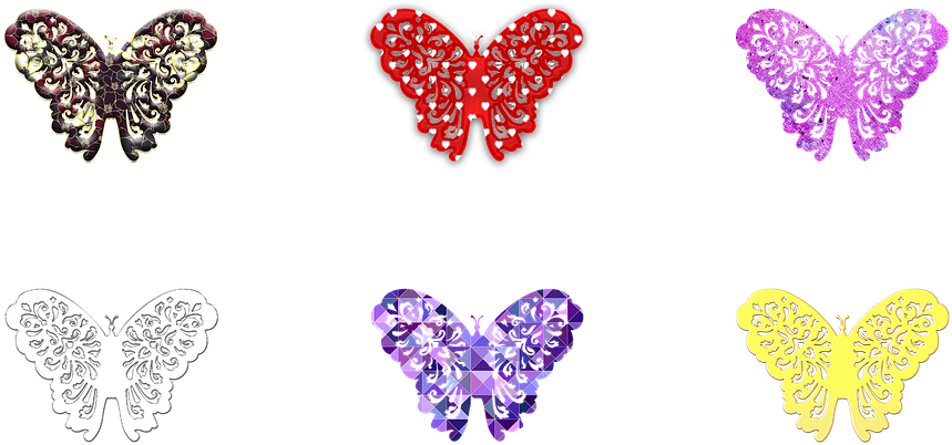 Colorful Butterfly Outlines Collection