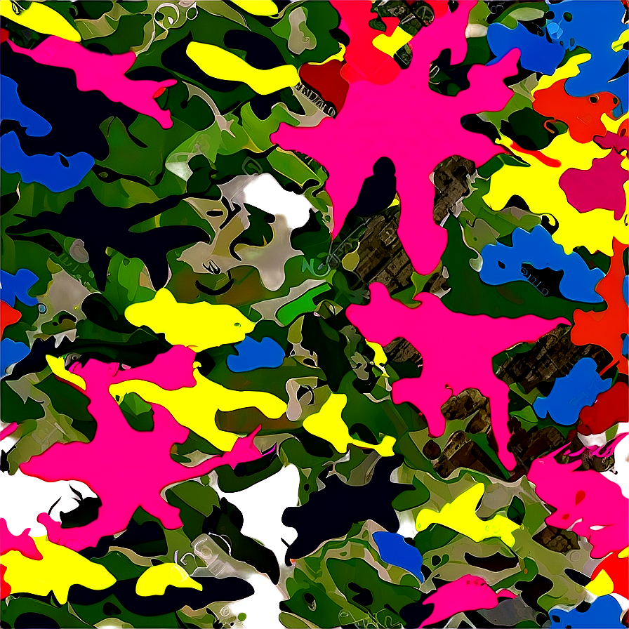 Colorful Camouflage Print Png Ymd20