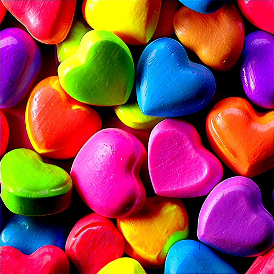 Colorful Candy Hearts Png 22