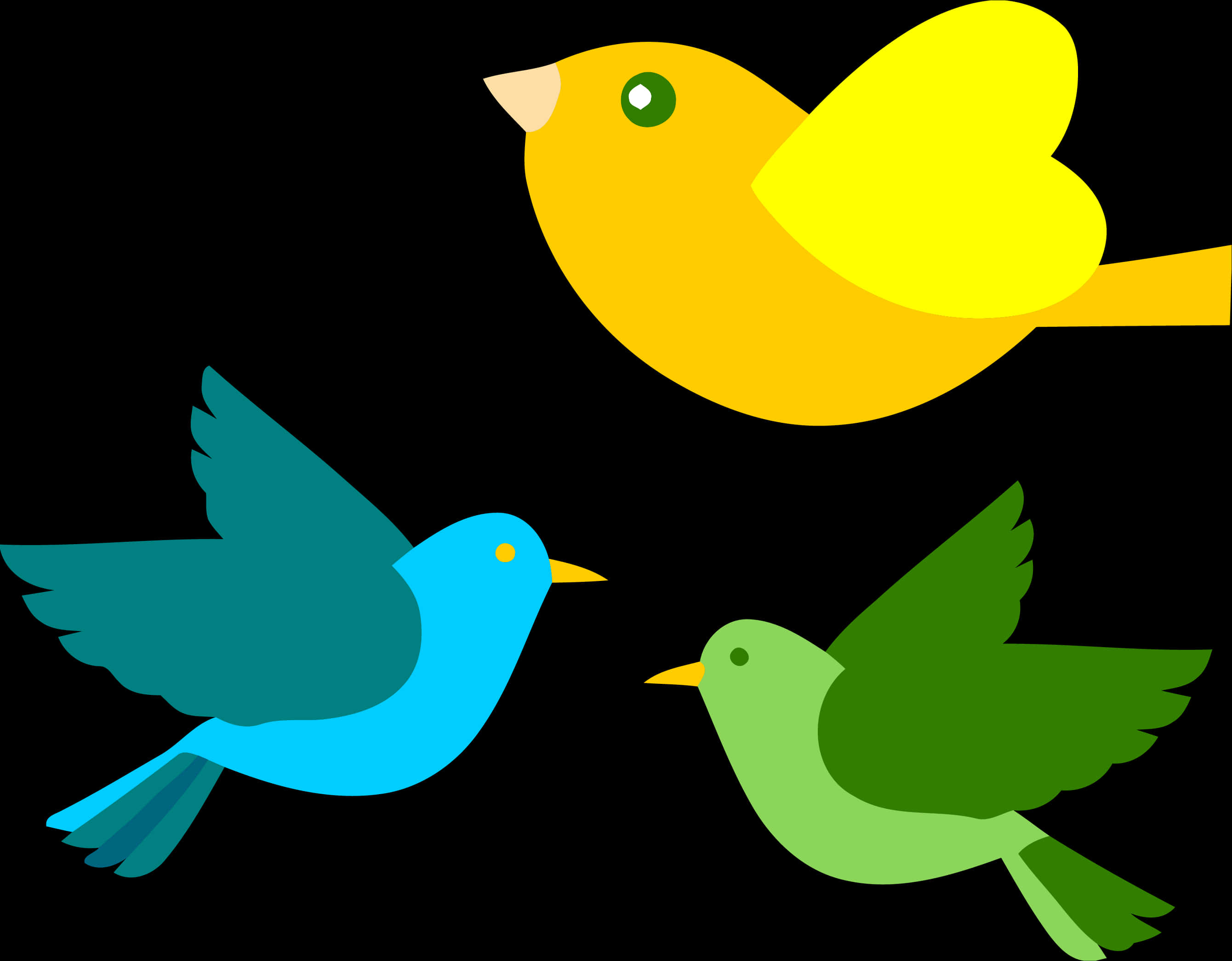 Colorful Cartoon Birds Vector