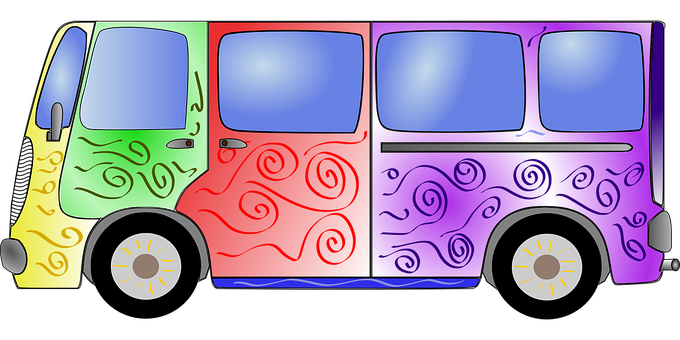 Colorful Cartoon Bus Illustration