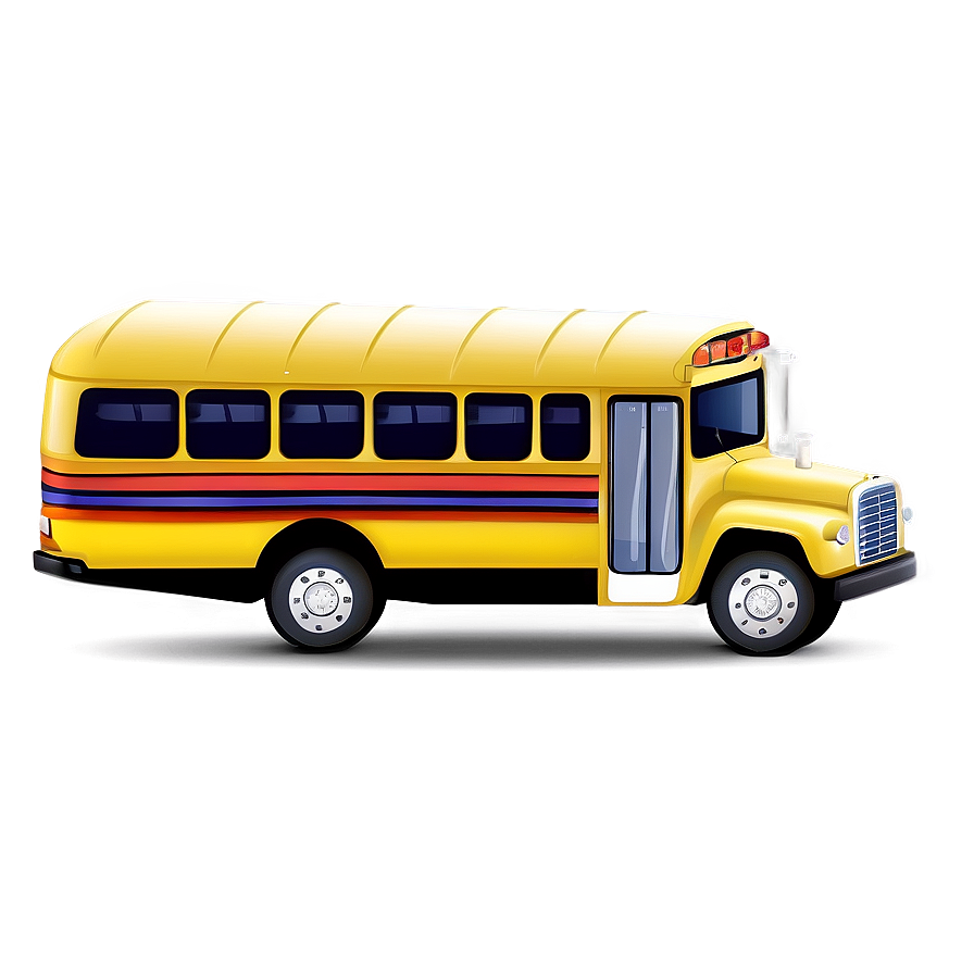 Colorful Cartoon Bus Illustration Png Fql