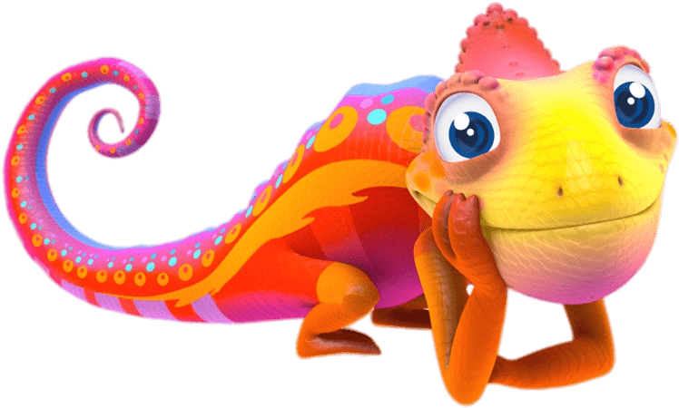 Colorful Cartoon Chameleon