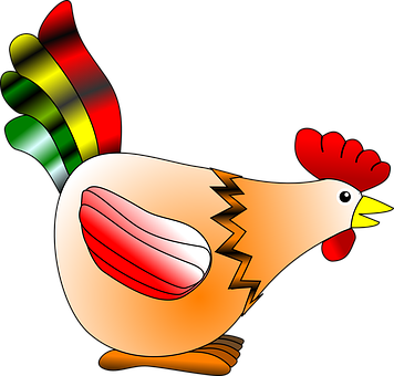 Colorful Cartoon Chicken Illustration