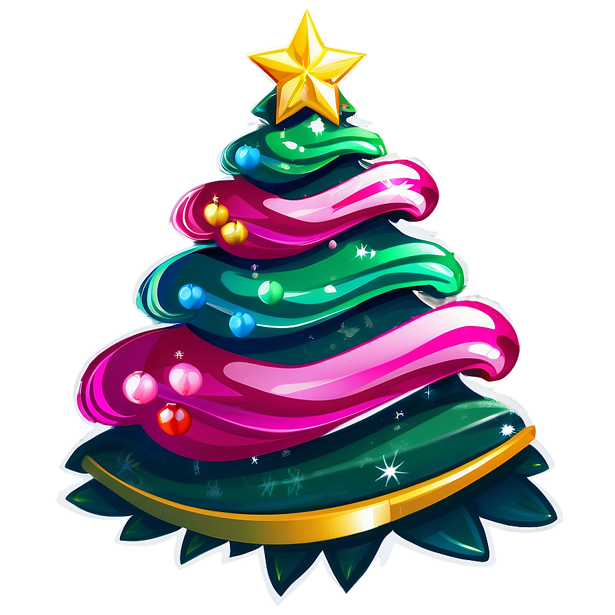 Colorful Cartoon Christmas Tree Png 06132024