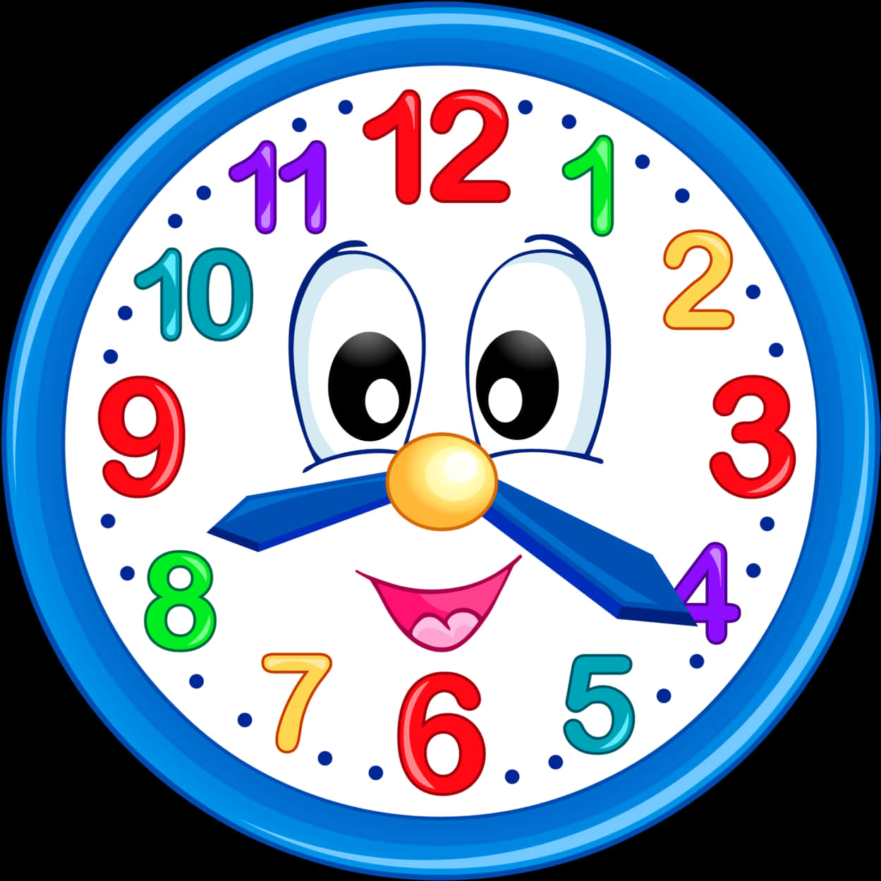 Colorful Cartoon Clock Face