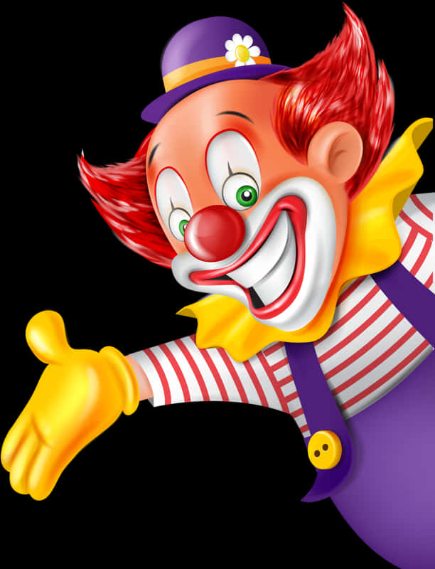 Colorful Cartoon Clown Extending Hand