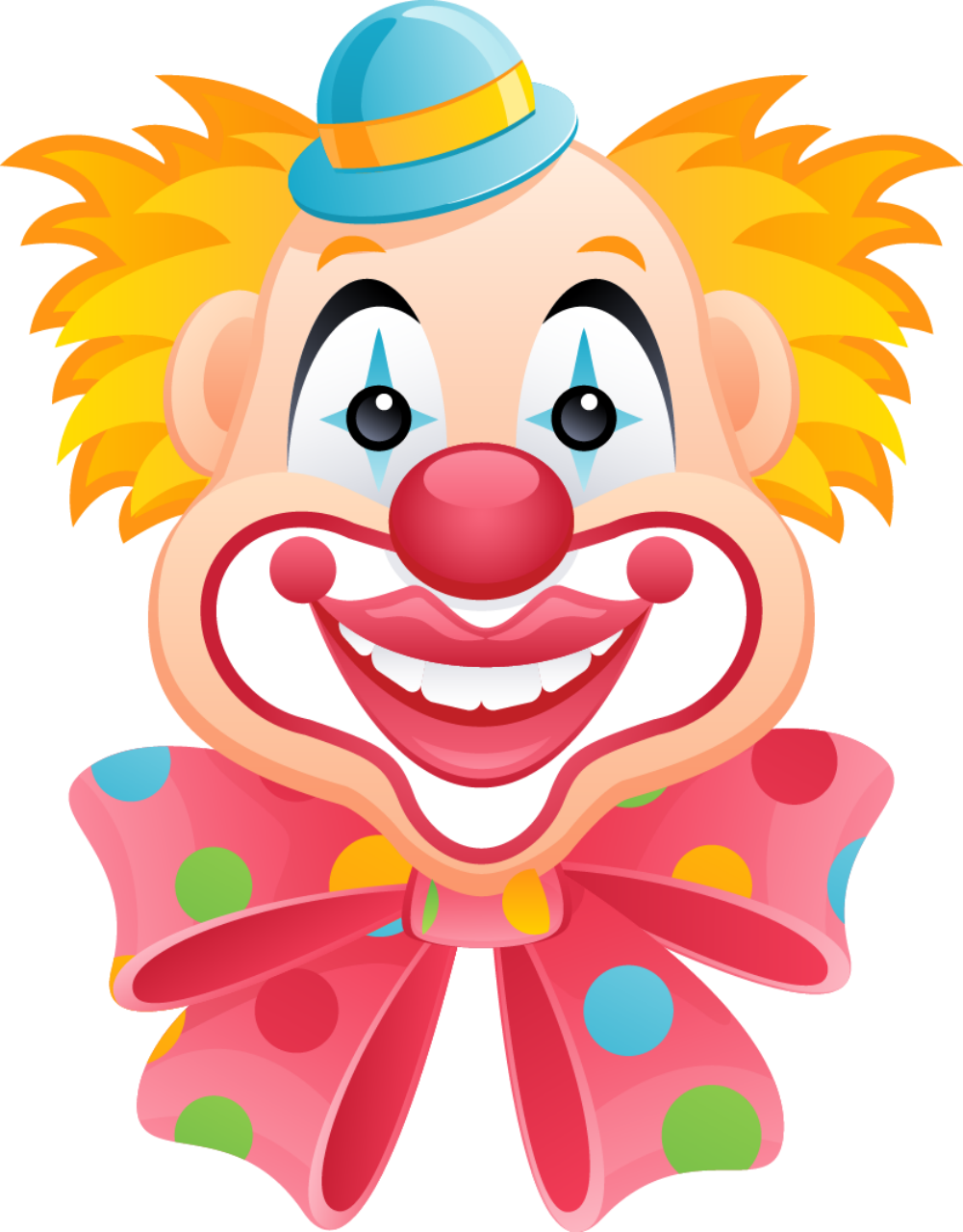 Colorful Cartoon Clown Portrait