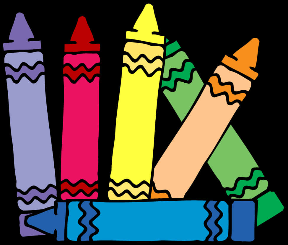 Colorful Cartoon Crayons