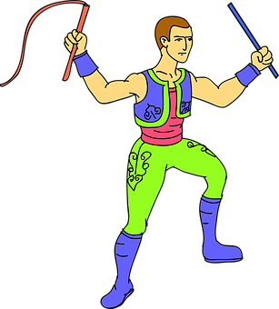 Colorful Cartoon Fencer Vector