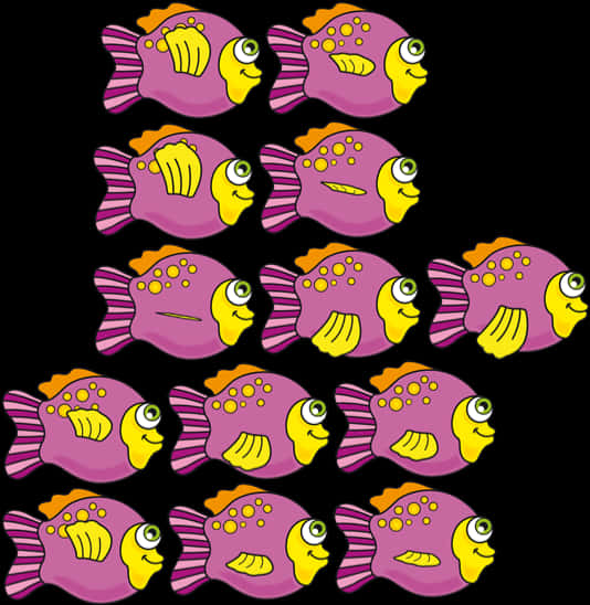 Colorful Cartoon Fish Pattern