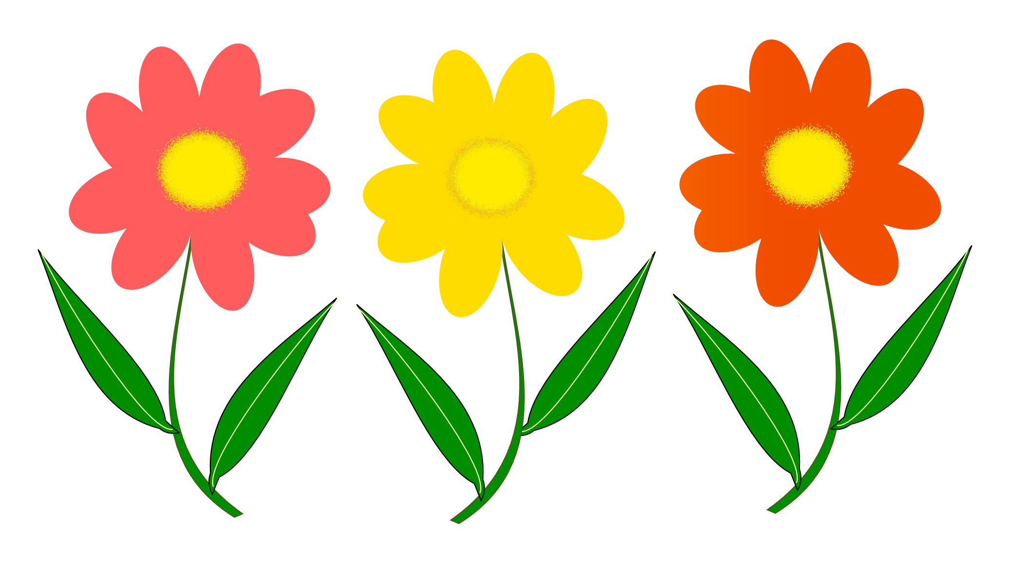 Colorful Cartoon Flowers