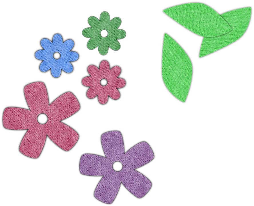 Colorful Cartoon Flowersand Leaves