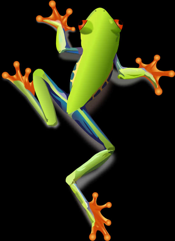 Colorful Cartoon Frog Illustration