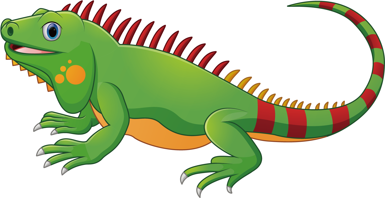 Colorful Cartoon Iguana