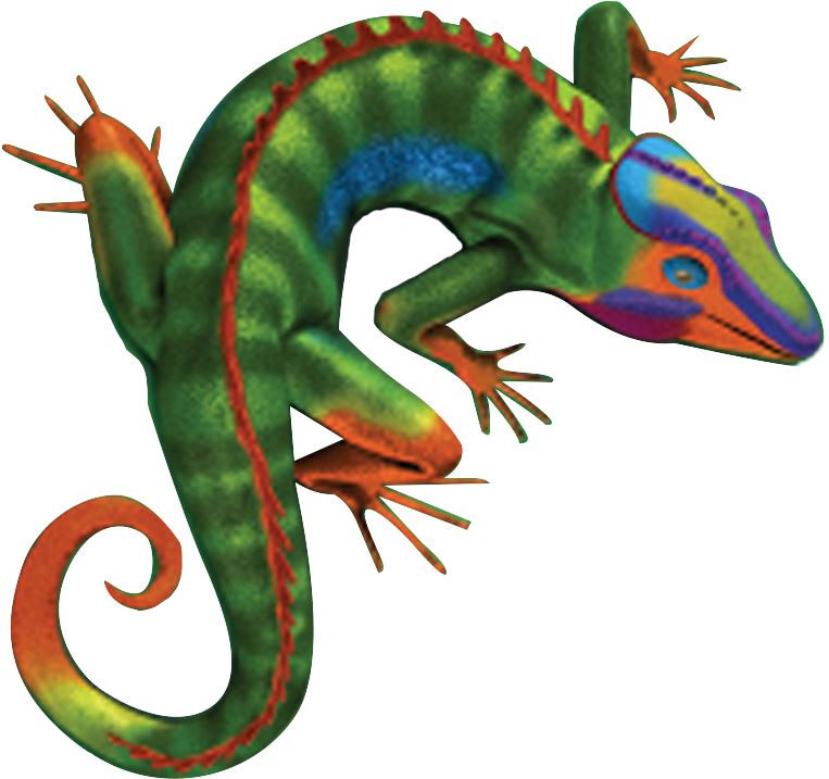 Colorful Cartoon Iguana